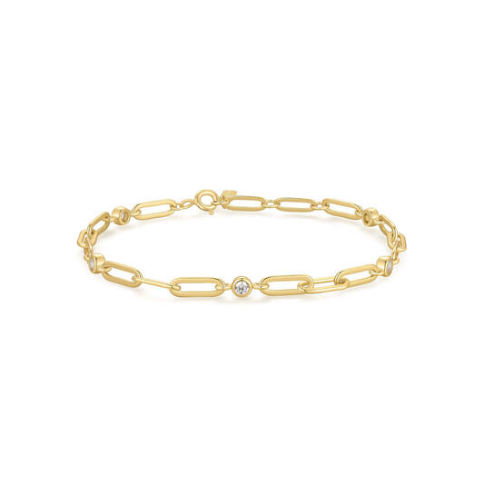  Reimaginer - Bracelets with stone - Silver / 14kt GP - Zirconia - 19cm